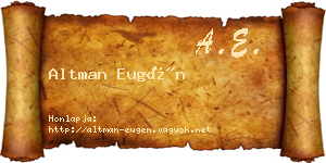 Altman Eugén névjegykártya